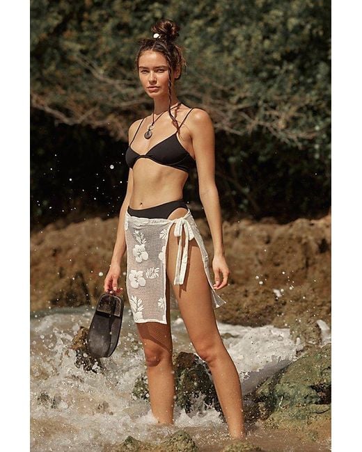 Aila Blue Black James High-Waisted Bikini Bottoms