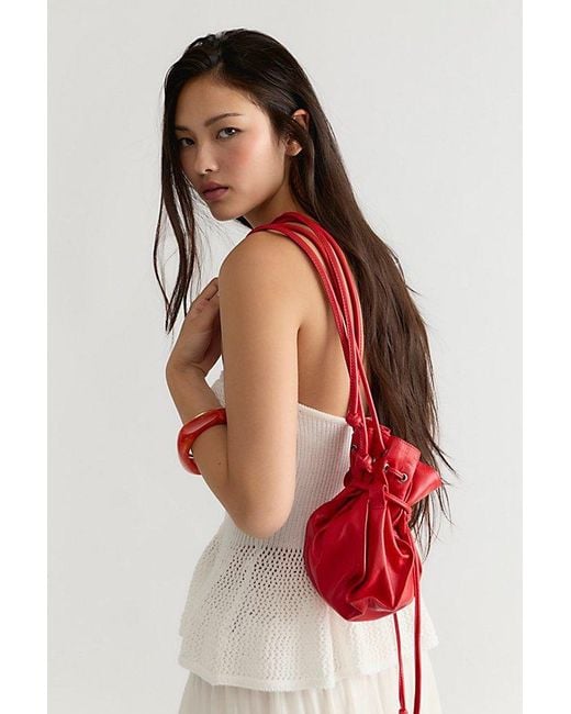 Free People Red Lucy Leather Pouch