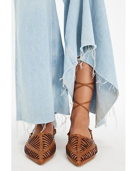 Free People Blue On Point Caged Flats