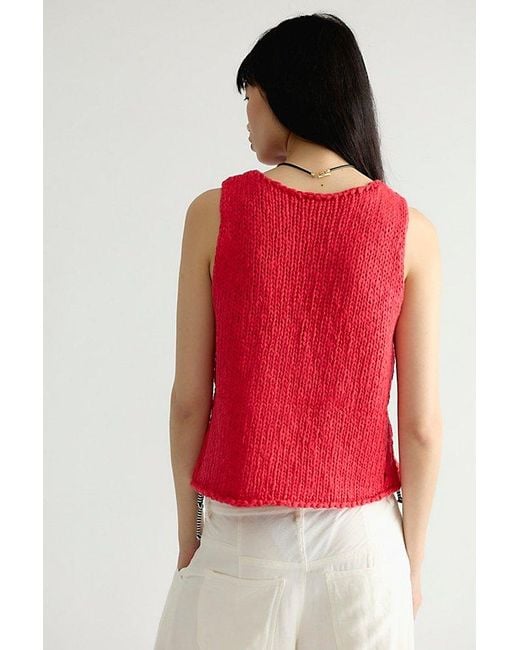 Free People Red Opal Knit Tank Top