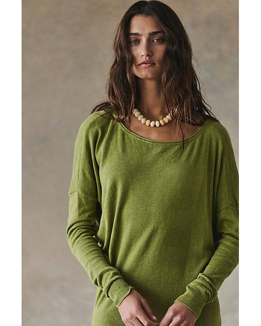 free-est Green Hollis Sweater Midi Dress By