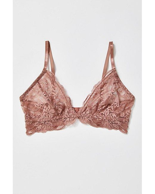 Intimately By Free People Brown Last Dance Lace Triangle Bralette