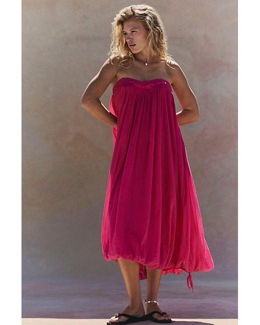 free-est Red Genevieve Midi Dress By
