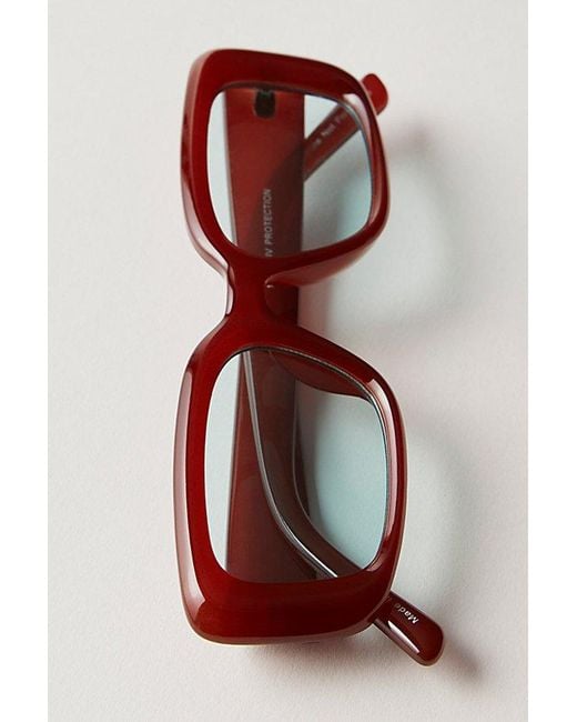 Free People Black Frankie Rectangle Sunglasses