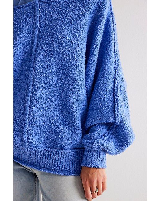 Free People Drifting Pullover At Free People In Blue Iris, Size: Xs