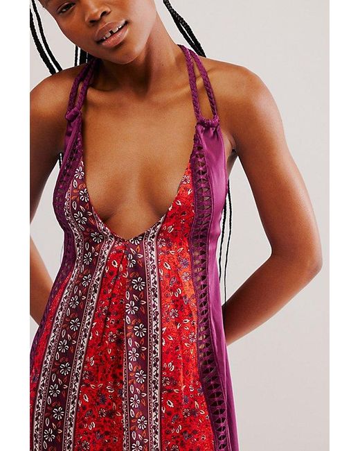 Intimately By Free People Red Bohemian Nights Maxi Slip