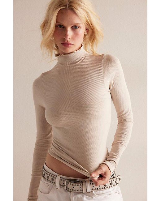 Intimately By Free People Natural So Soft Seamless Modal Mock Neck Top By