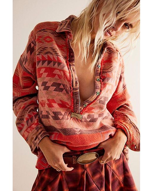 Free People Arizona Sky Pullover At Free People In Tiger Red, Size: Xs