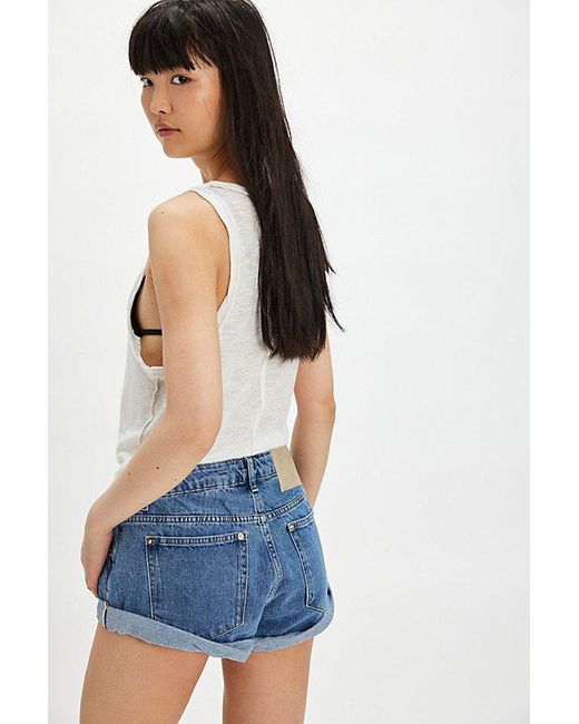 One Teaspoon Blue Oneteapsoon Bandits Low-Waist Denim Shorts By