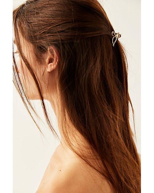 Free People Brown Mini Ballet Bow Claw Clip