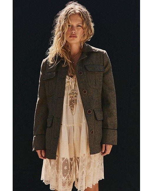 Free People Brown Renaux Officer Jacket