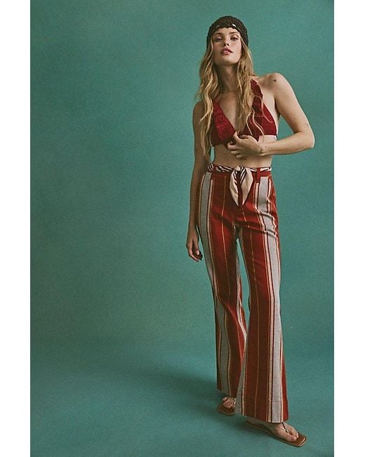 Matthew Williamson x Free People Blue Mirador Striped Bootcut Trousers