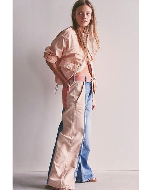 Free People Blue Slow Tides Wide-Leg Jeans