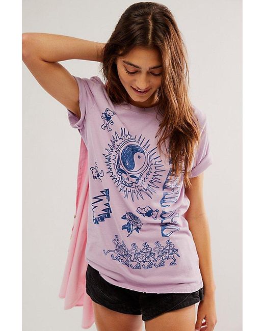 Junk Food Black Grateful Dead Logo Tee At Free People In Fair Orchid, Size: Xs