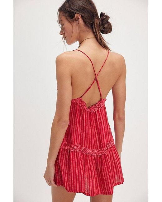 Intimately By Free People Red Homegrown Mini Slip