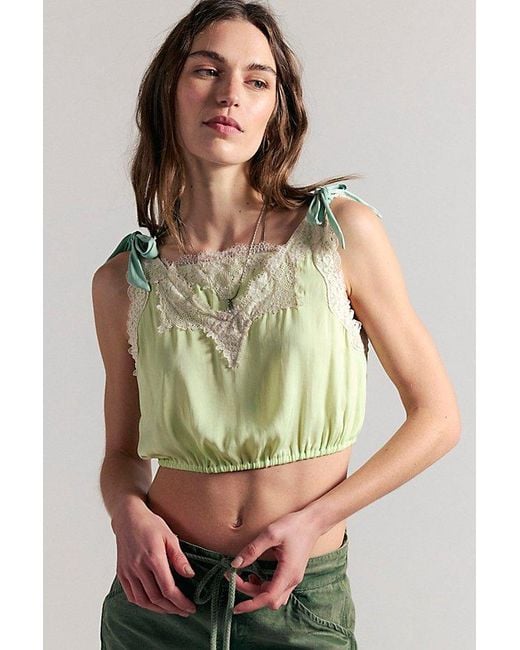 Intimately By Free People Green It's Romantic Brami Top By
