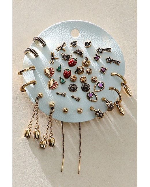 Free People Gray Teeny Tiny Mega Stud Earring Set