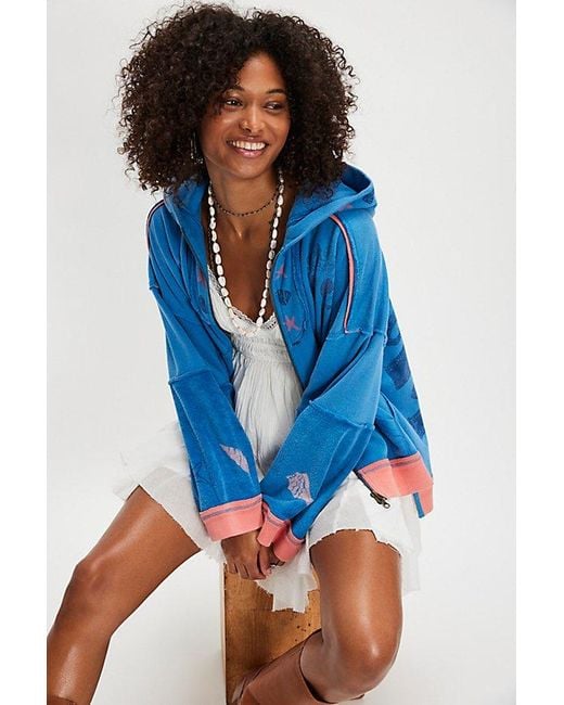 Free People Blue Seashell Cardi By