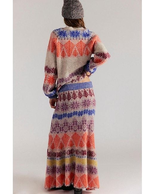 Free People White Winter Whimsy Maxi Skirt Set