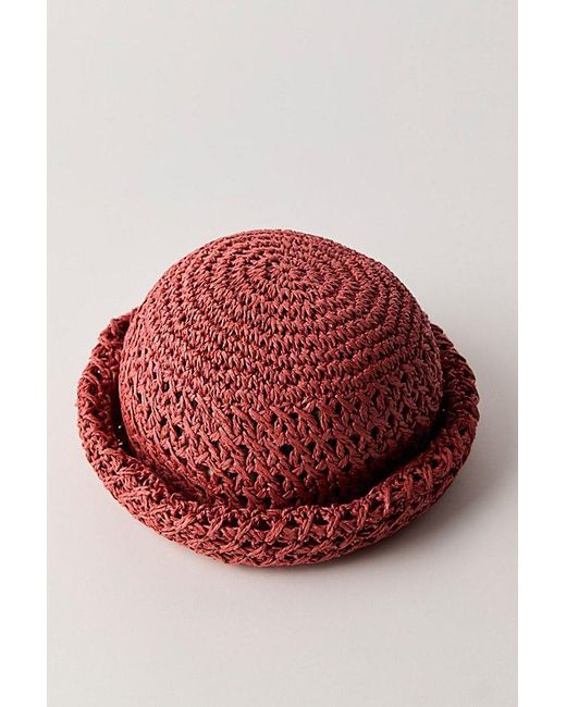 Free People Red Sailor Straw Hat