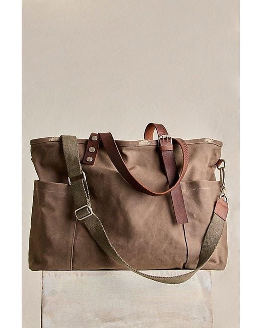Free People Brown Preston Canvas Bag