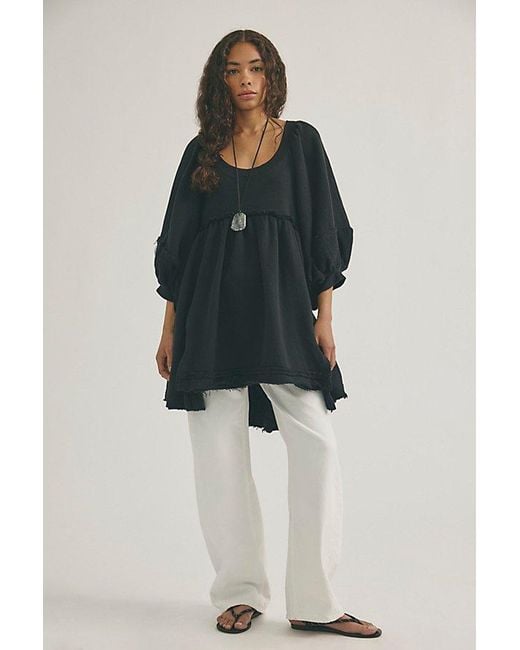 Free People Black Sunchild Babydoll Tunic