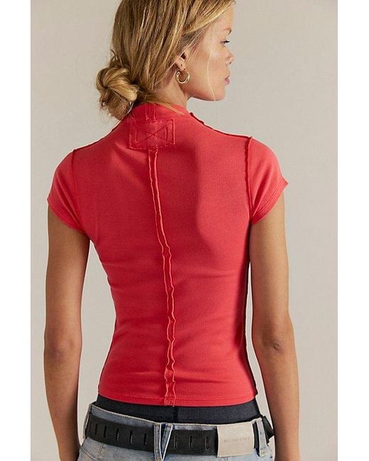 Free People Red Lola Tee