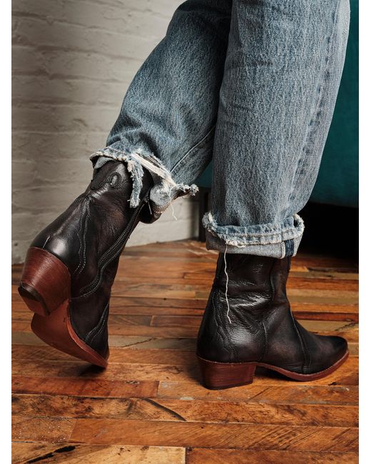Free People Leather New Frontier Western Boot in Carbon (Black) Lyst