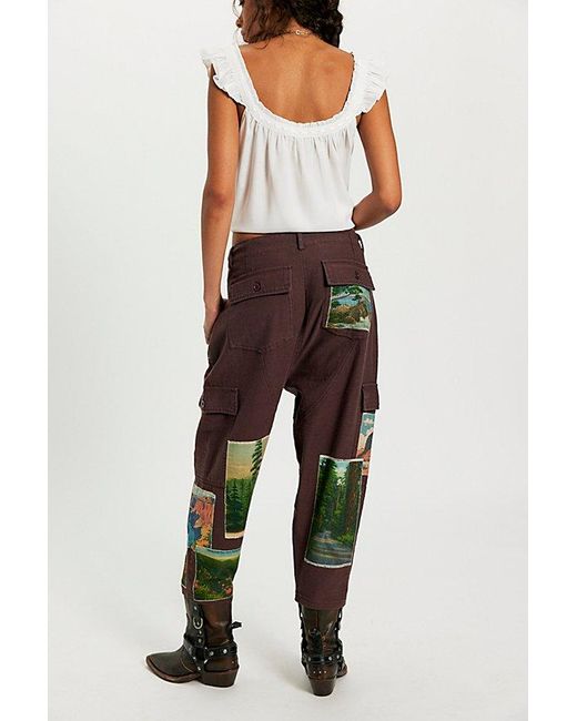 Denim and Bone Black Wildlife Patched Pants