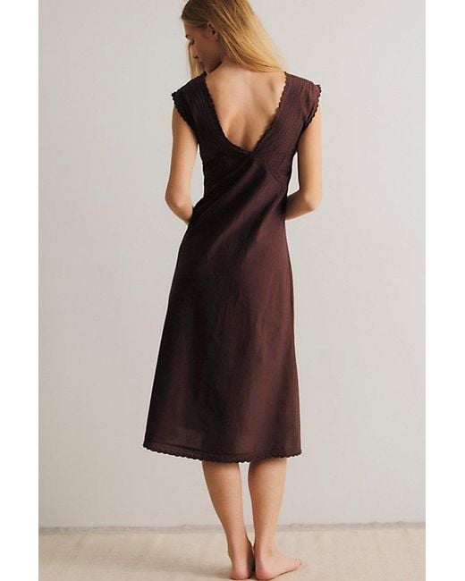 Free People Me And You Midi Slip Dress in Brown