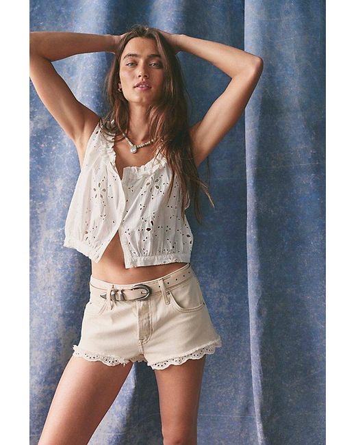 Free People Blue We The Free Cali Lace Shorties