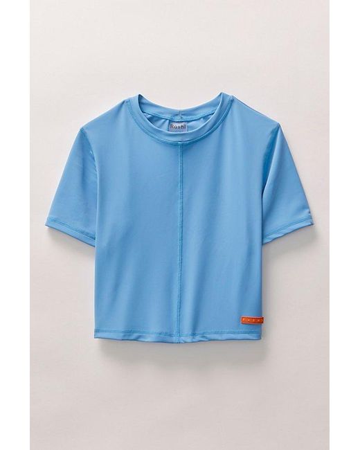 Rashi World Blue Short Sleeve Cropped Surf Tee