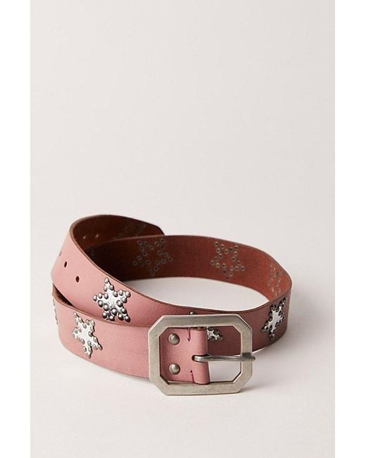Free People Pink Starcrossed Studded Belt