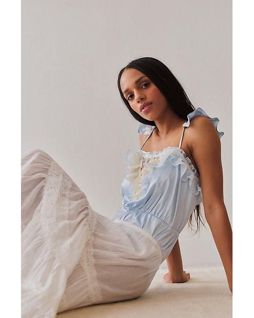 For Love & Lemons Blue Cleo Bodysuit