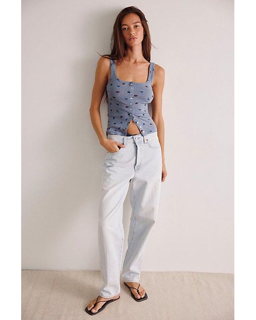 Intimately By Free People Multicolor End Game Pointelle Printed Tank Top By