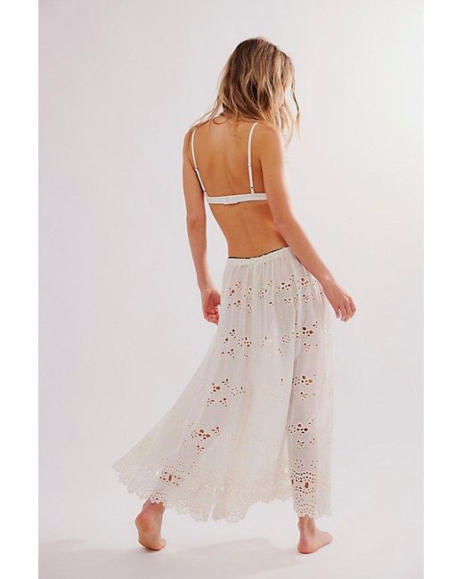 Intimately By Free People White Butterfly Eyelet Lounge Trousers