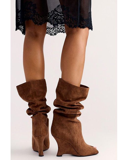 Free People Just A Peep Slouch Boots in Brown | Lyst