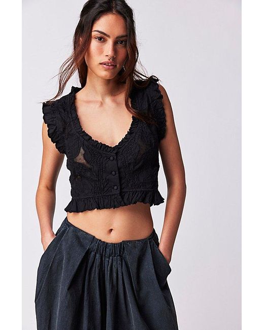 Free People Black All The Ways Top