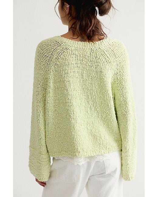 Free People Green Heartland Cotton Pullover