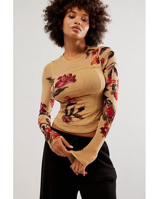 Free People Black Betty's Garden Top At In Sepia Combo, Size: Xs
