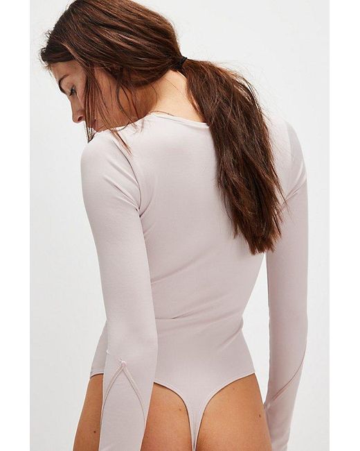 Intimately By Free People White Victoria Plunge Bodysuit