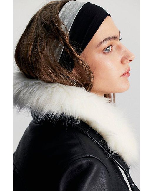 Free People Black Double Take Solid Soft Reversible Headband