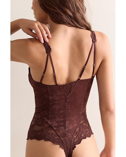 Intimately By Free People Purple Slinky Situation Bodysuit By