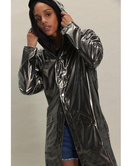Rains Black Long Jacket