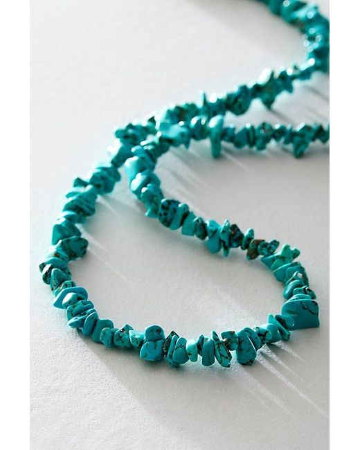 Free People Brown Single Strand Beaded Necklace At In Turquoise