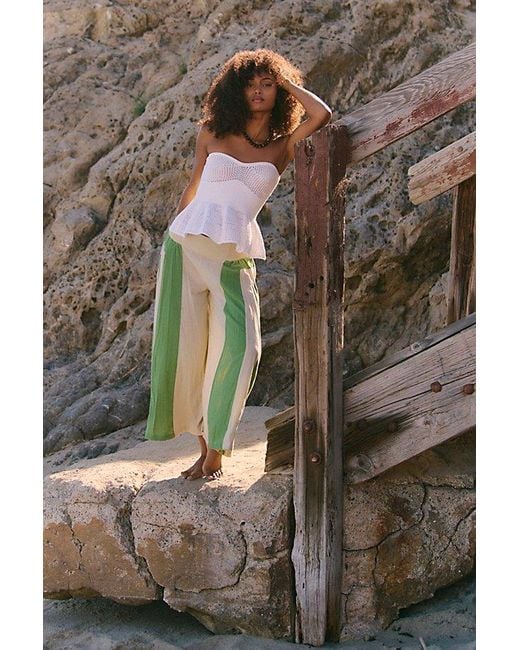 free-est Brown Liora Cotton Wide-Leg Pants By