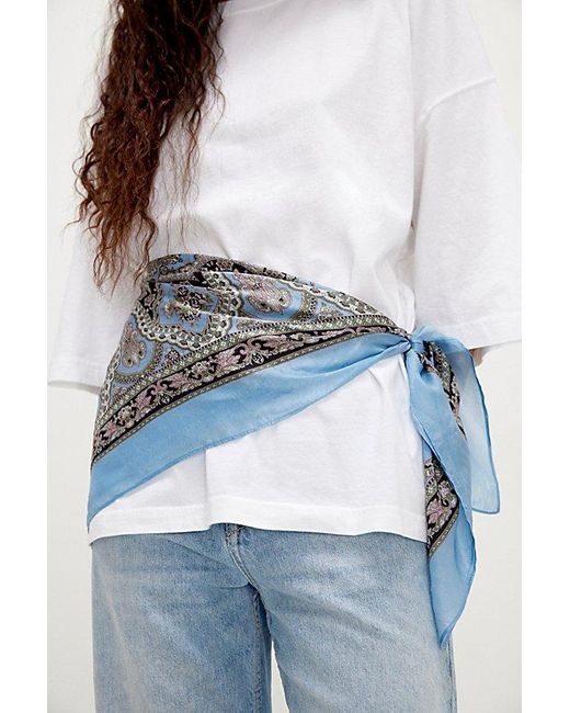 Free People Blue So Silk Bandana