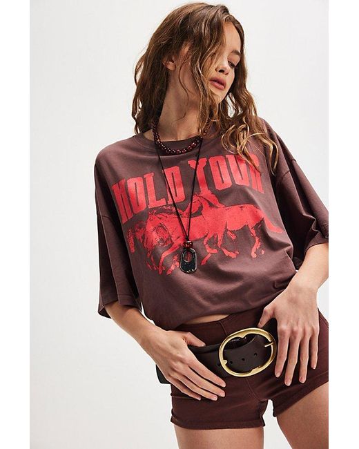 Daydreamer Red Hold Your Horses Tee By