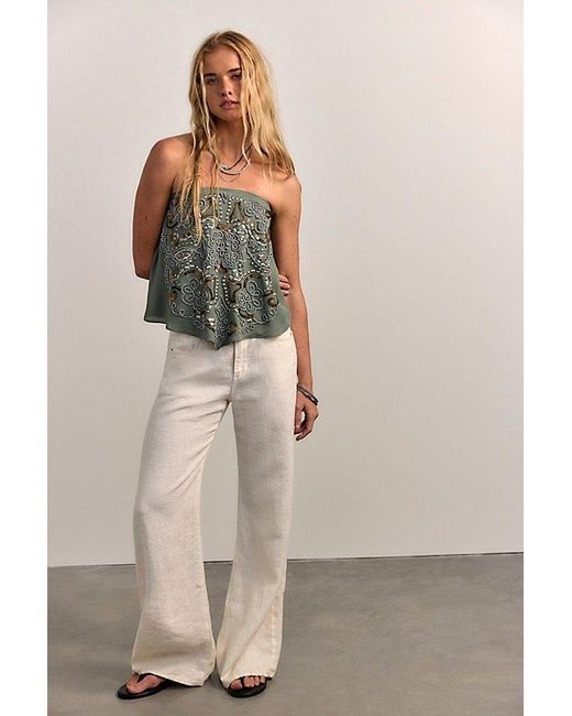 Free People Gray Julia Embellished Tube Top