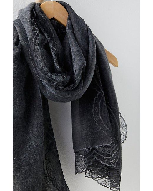 Free People Lovelace Washed Scarf At In Black